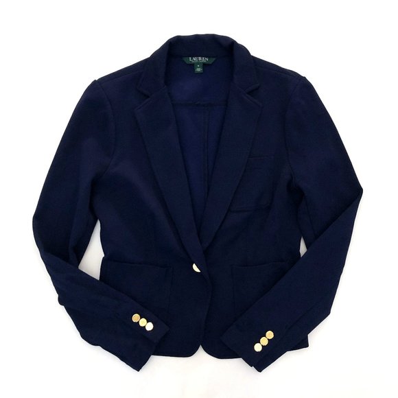 ralph lauren navy blazer womens